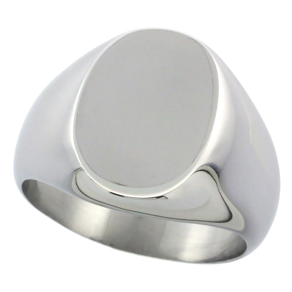 Surgical Stainless Steel Oval Signet Ring
